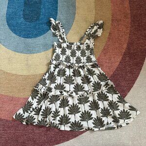 Posh Peanut X LOFT Palm Smocked Babydoll Dress in White Opal, 3-4T